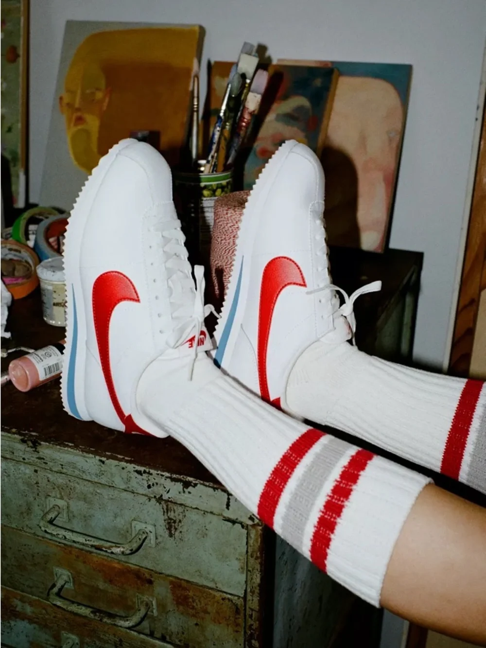 Nike Cortez SE Basic Leather OG Forrest Gump White Varsity Red 882254-164 10.5